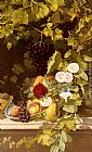 A Still Life With Fruit, Flowers And A Vase by Otto Didrik Ottesen